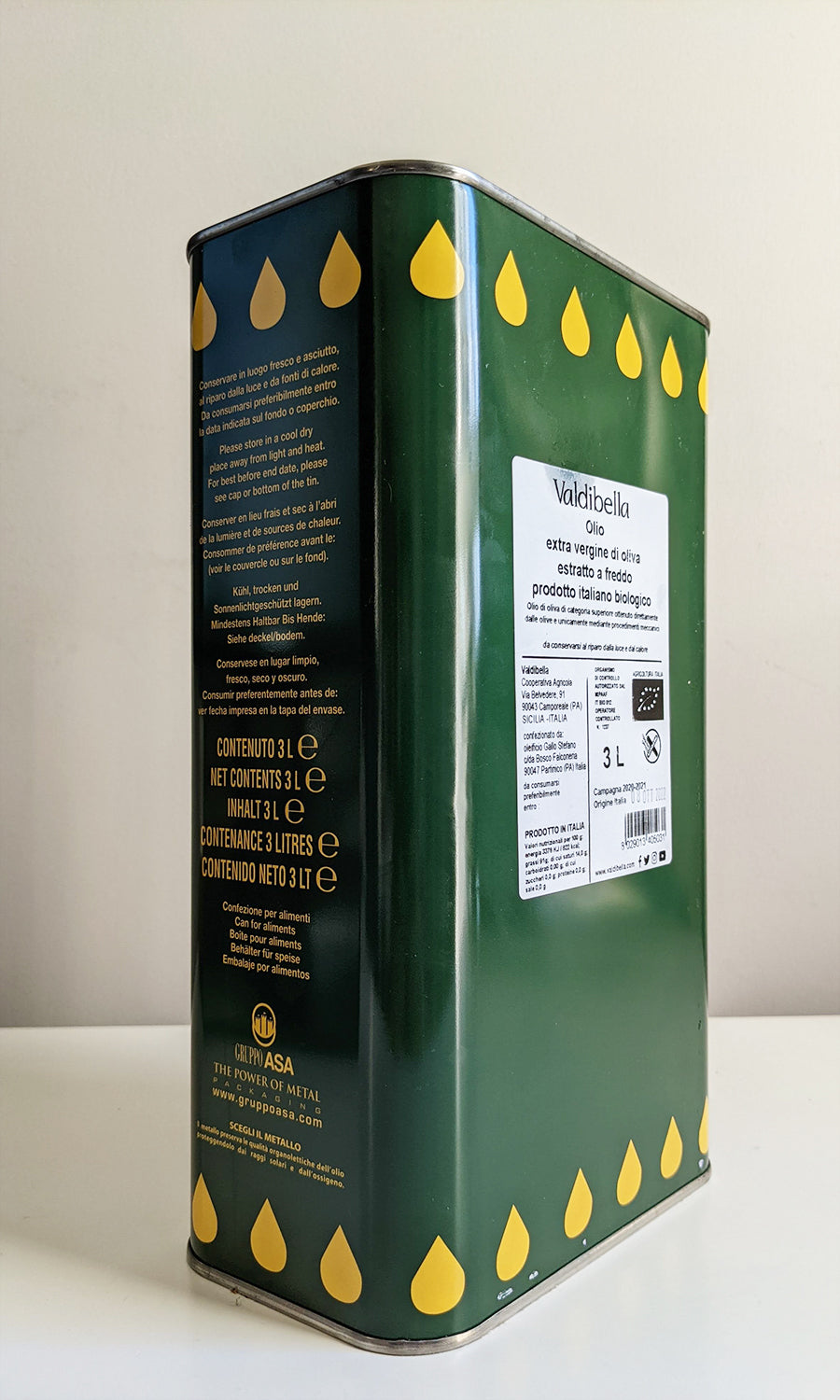 Valdibella - Extra Virgin Organic Olive Oil 2022 5 Litres